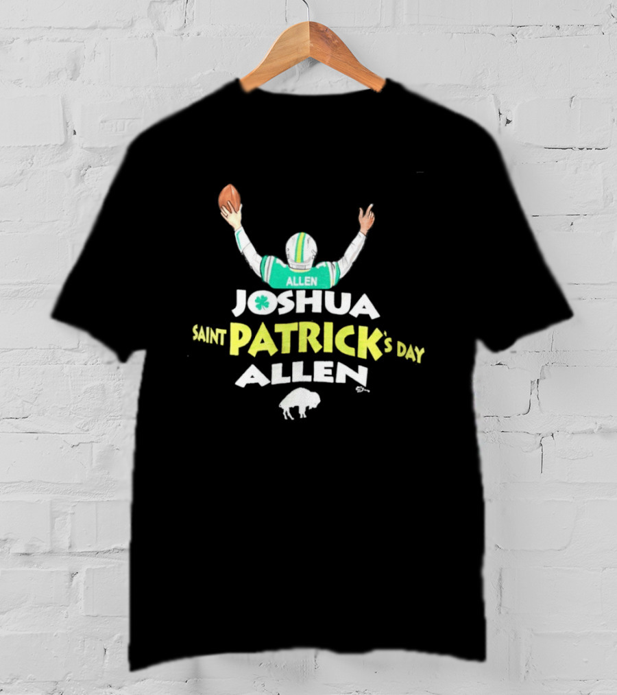 Joshua Saint Patrick's Day Allen Football Celebration With Shamrock And Buffalo T-Shirt
