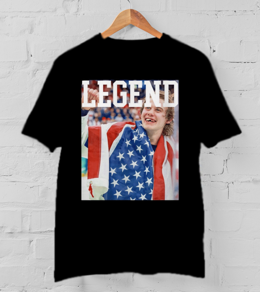 Men's Hockey USA Jack Hughes Legend American Flag Victory Celebration T-Shirt