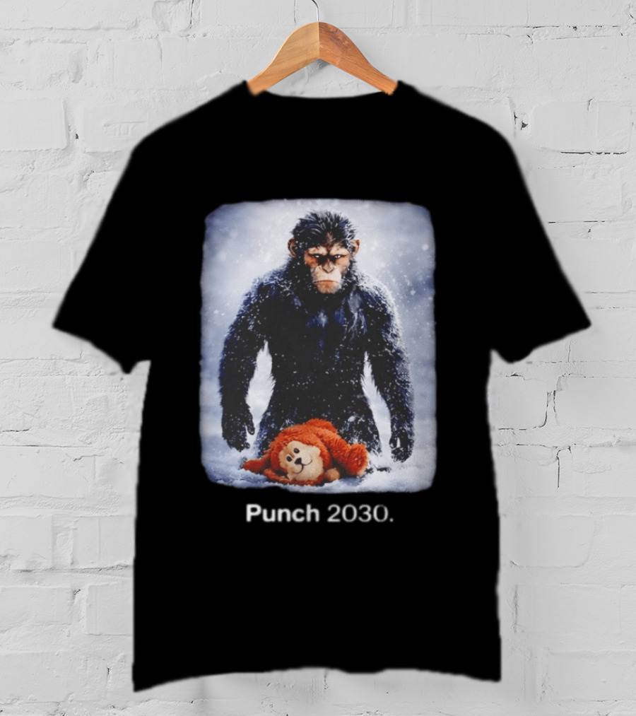 Punch 2030 Ape With Toy Snow Scene T-Shirt