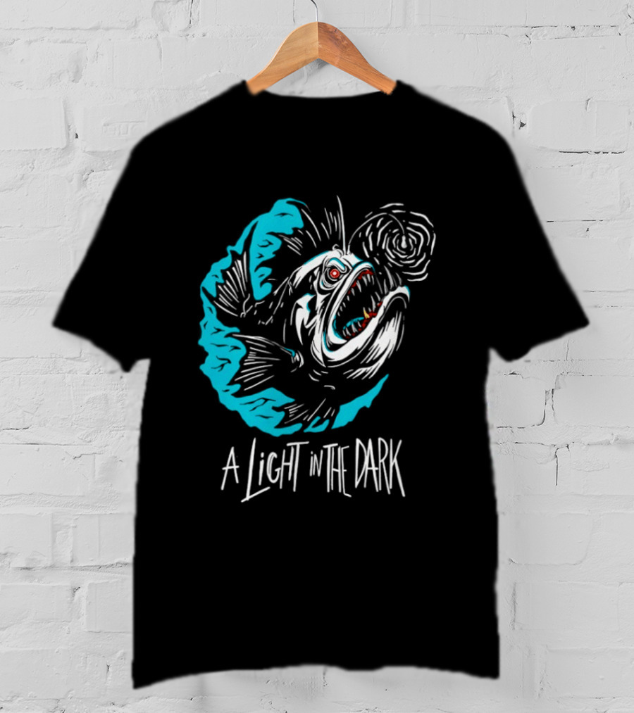Monster Fish A Light In The Dark Blue Sea T-Shirt