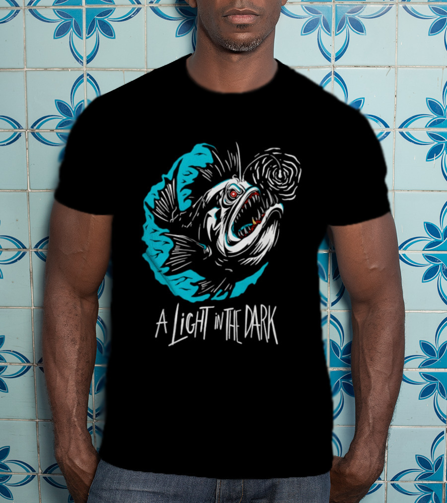 Monster Fish A Light In The Dark Blue Sea T-Shirt