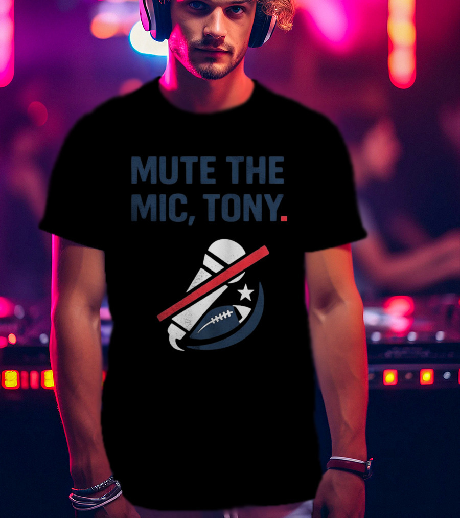 Mute The Mic Tony Microphone Football Star T-Shirt