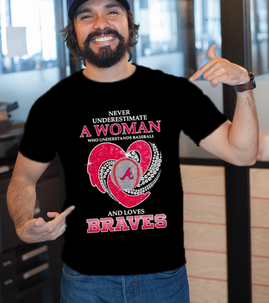 Never Underestimate A Woman Who Understands Baseball And Loves Braves T-Shirt