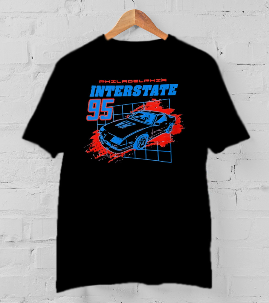Philadelphia Interstate 95 Vintage Car Racer T-Shirt