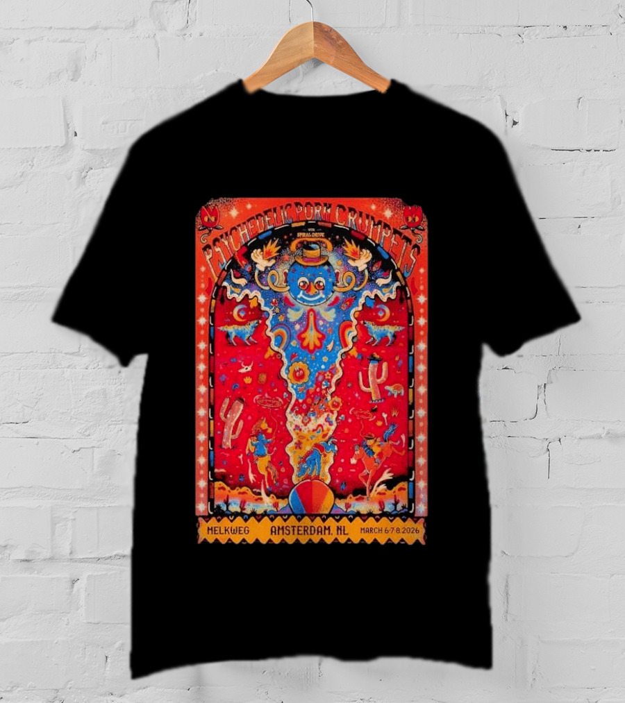 Psychedelic Porn Crumpets Live Melkweg Amsterdam March 6 8 2026 Tour T-Shirt
