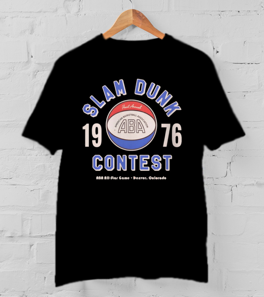 First Annual ABA Slam Dunk Contest 1976 All Star Game Denver Colorado T-Shirt