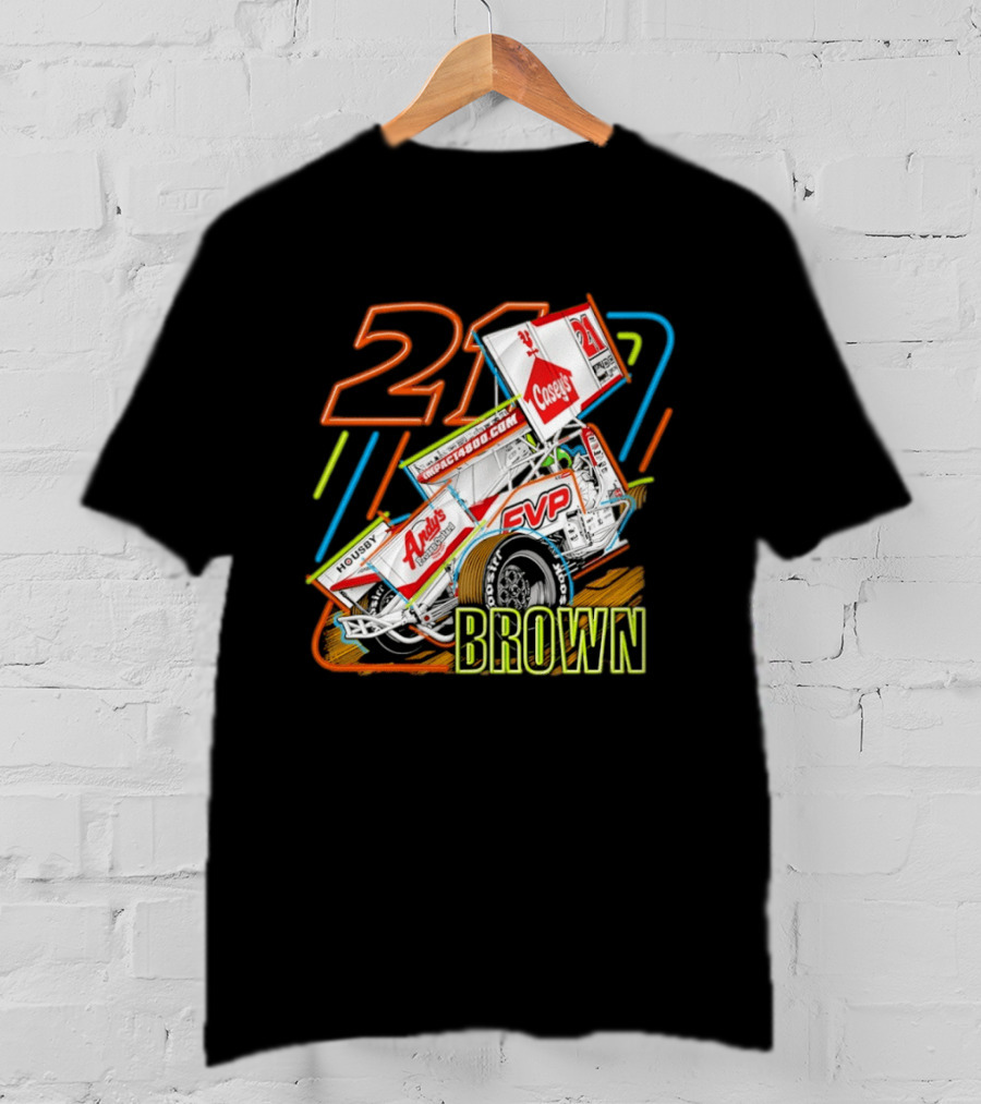 Sprint Car 21 Brown Andy's Casey's Impact 4800 Racing T-Shirt