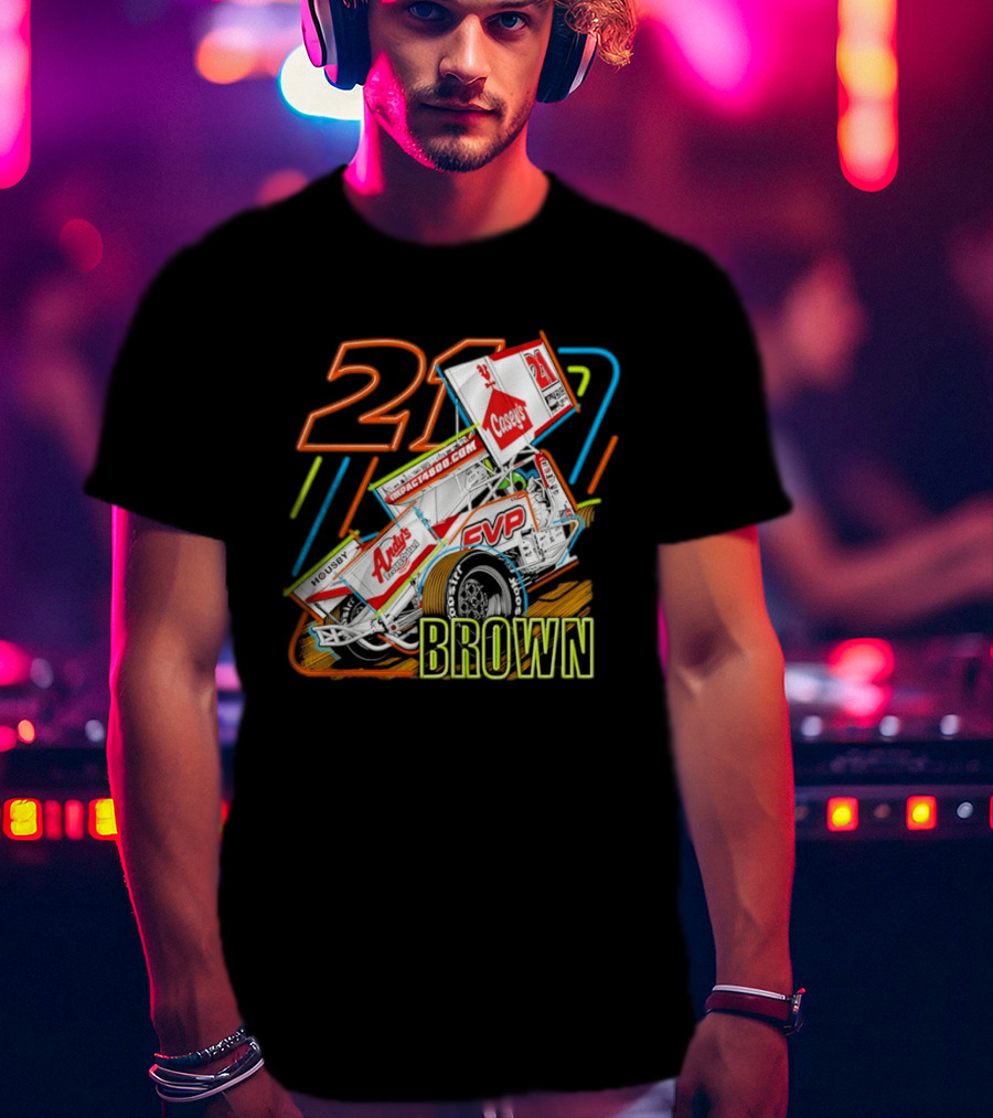 Sprint Car 21 Brown Andy's Casey's Impact 4800 Racing T-Shirt