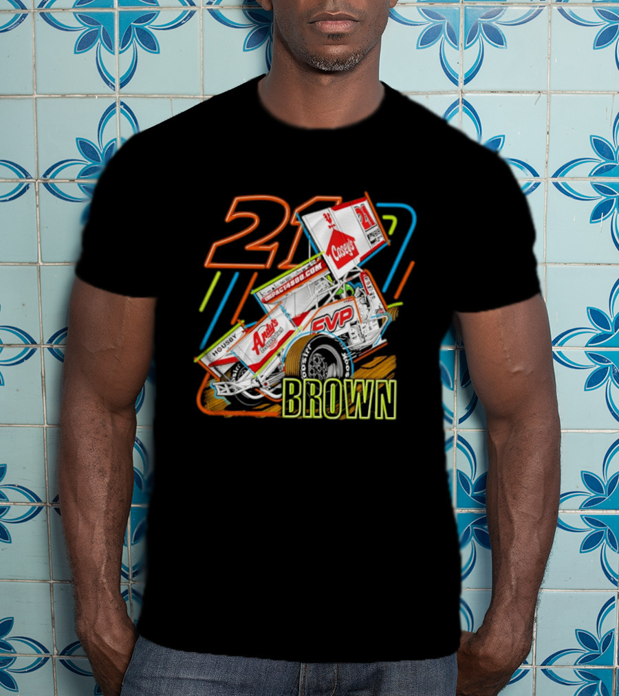 Sprint Car 21 Brown Andy's Casey's Impact 4800 Racing T-Shirt