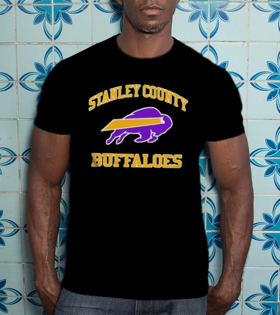 Stanley County Buffaloes Purple And Gold T-Shirt