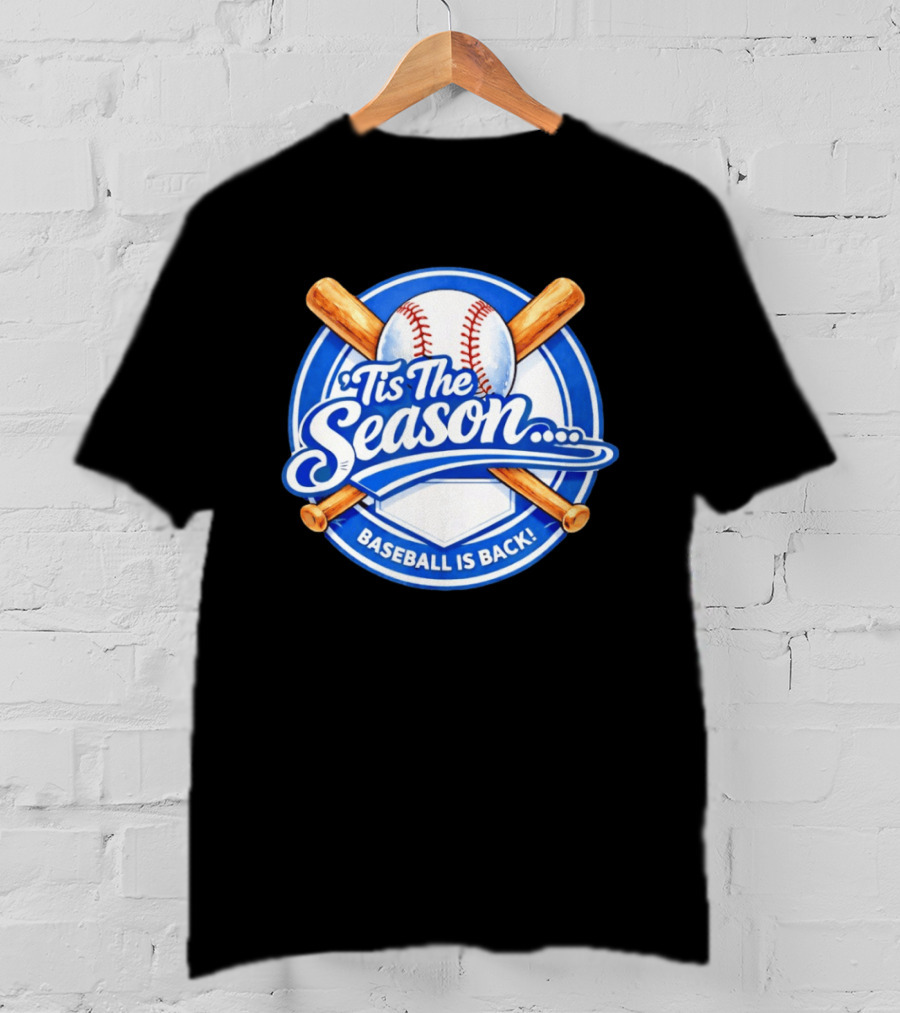 Tis The Season Baseball Is Back Baseball Bats And Ball Circle T-Shirt