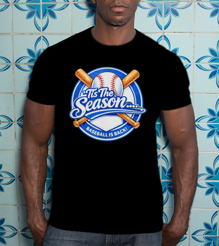 Tis The Season Baseball Is Back Baseball Bats And Ball Circle T-Shirt