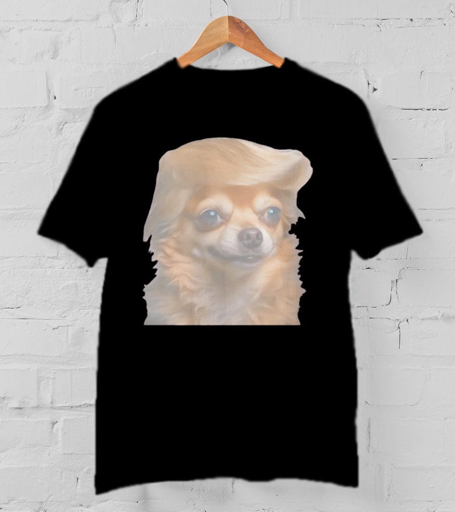 Trump Dog Meme Chihuahua With Hair Wig T-Shirt