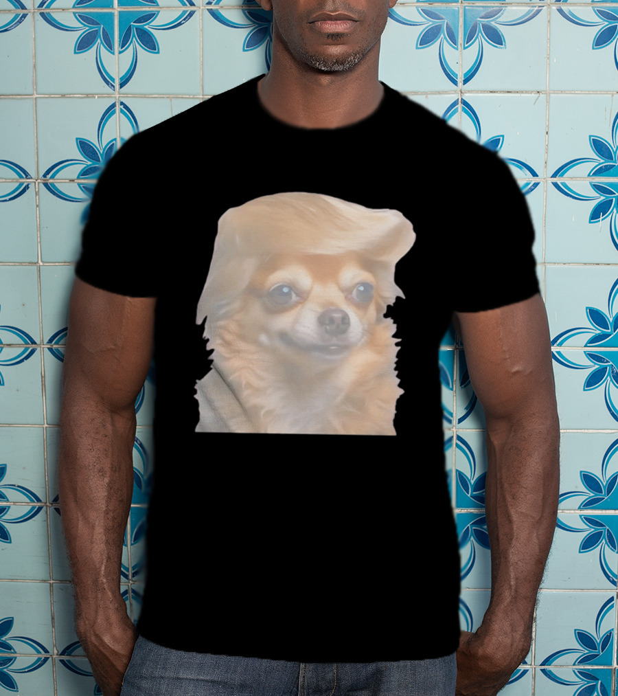 Trump Dog Meme Chihuahua With Hair Wig T-Shirt
