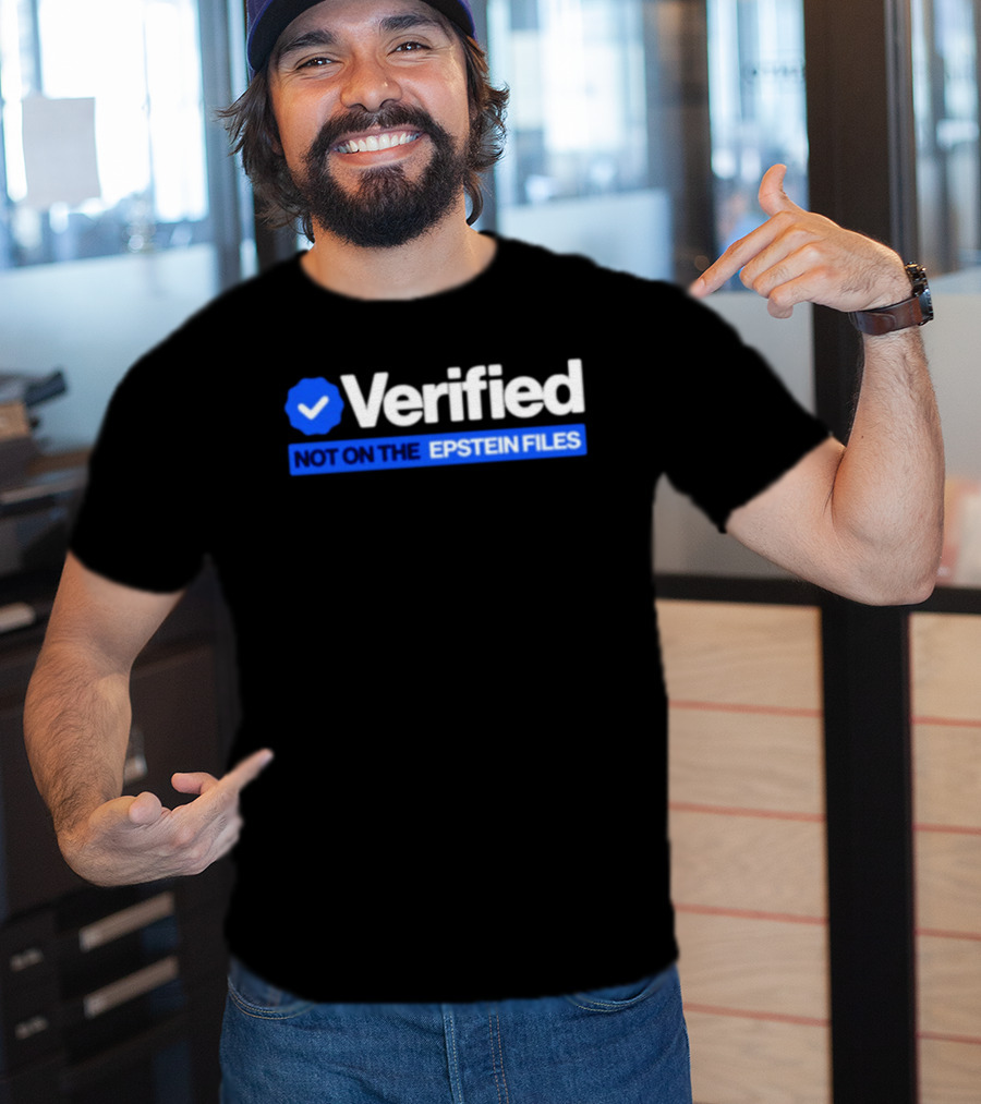 Verified Not On The Epstein Files Blue Checkmark T-Shirt