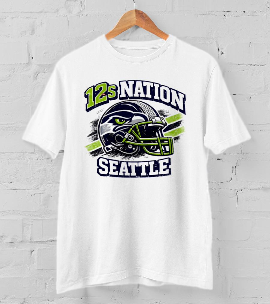 12s Nation Seattle Football Helmet Seahawks T-Shirt