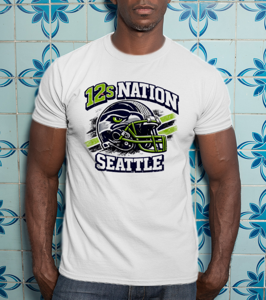 12s Nation Seattle Football Helmet Seahawks T-Shirt
