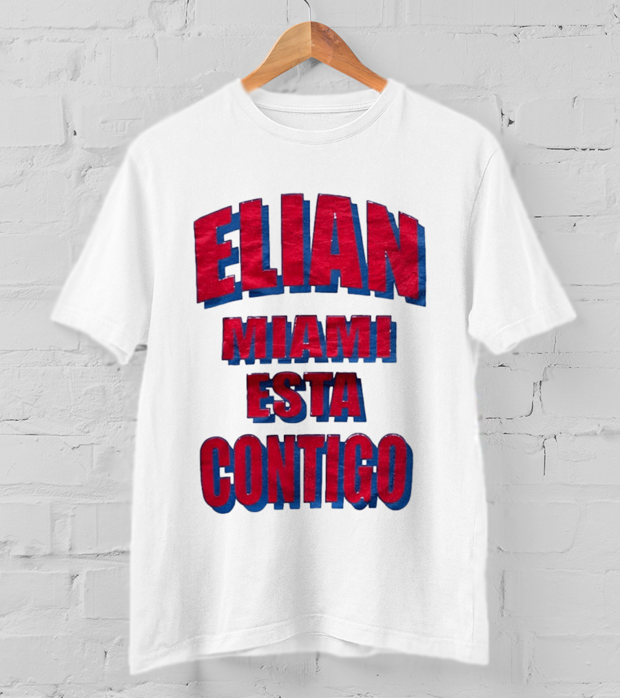 Elian Miami Esta Contigo Red Blue T-Shirt