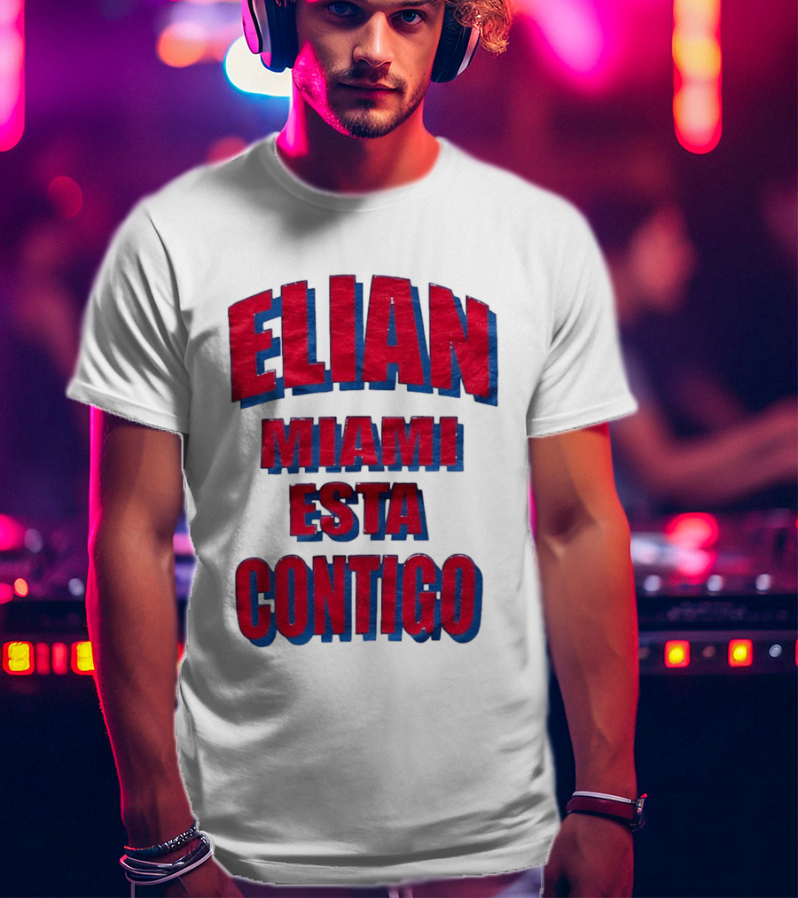 Elian Miami Esta Contigo Red Blue T-Shirt