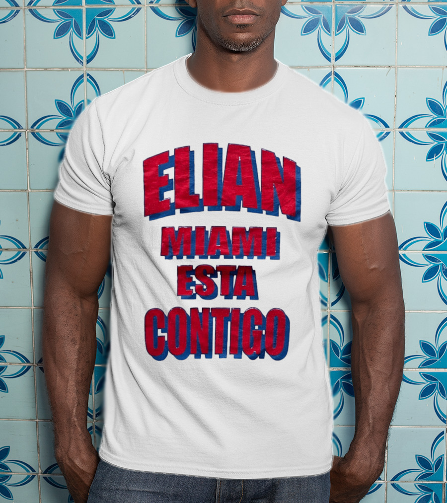 Elian Miami Esta Contigo Red Blue T-Shirt