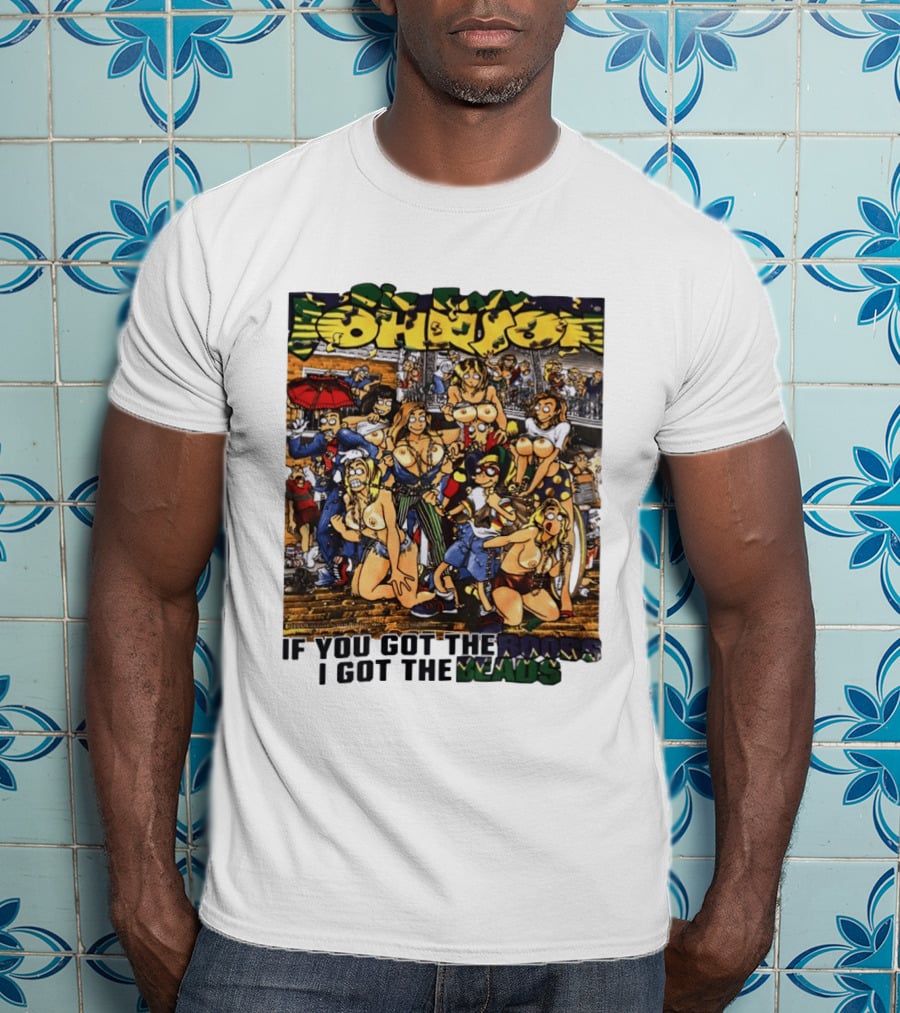 Big Johnson If You Got The Boobs I Got The Beads Mardi Gras Party T-Shirt