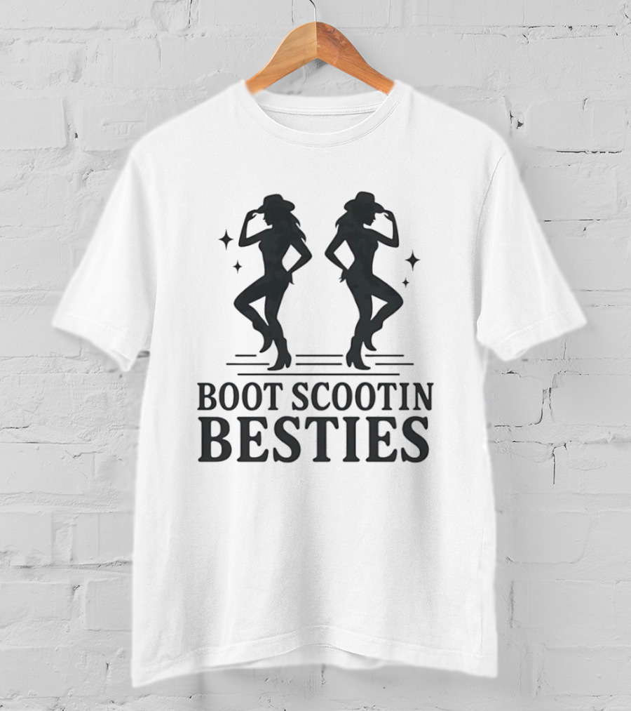 Boot Scootin Besties Western Cowgirl Dance Duo T-Shirt