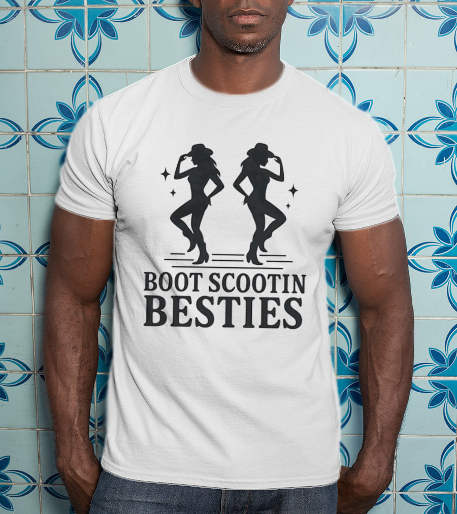 Boot Scootin Besties Western Cowgirl Dance Duo T-Shirt