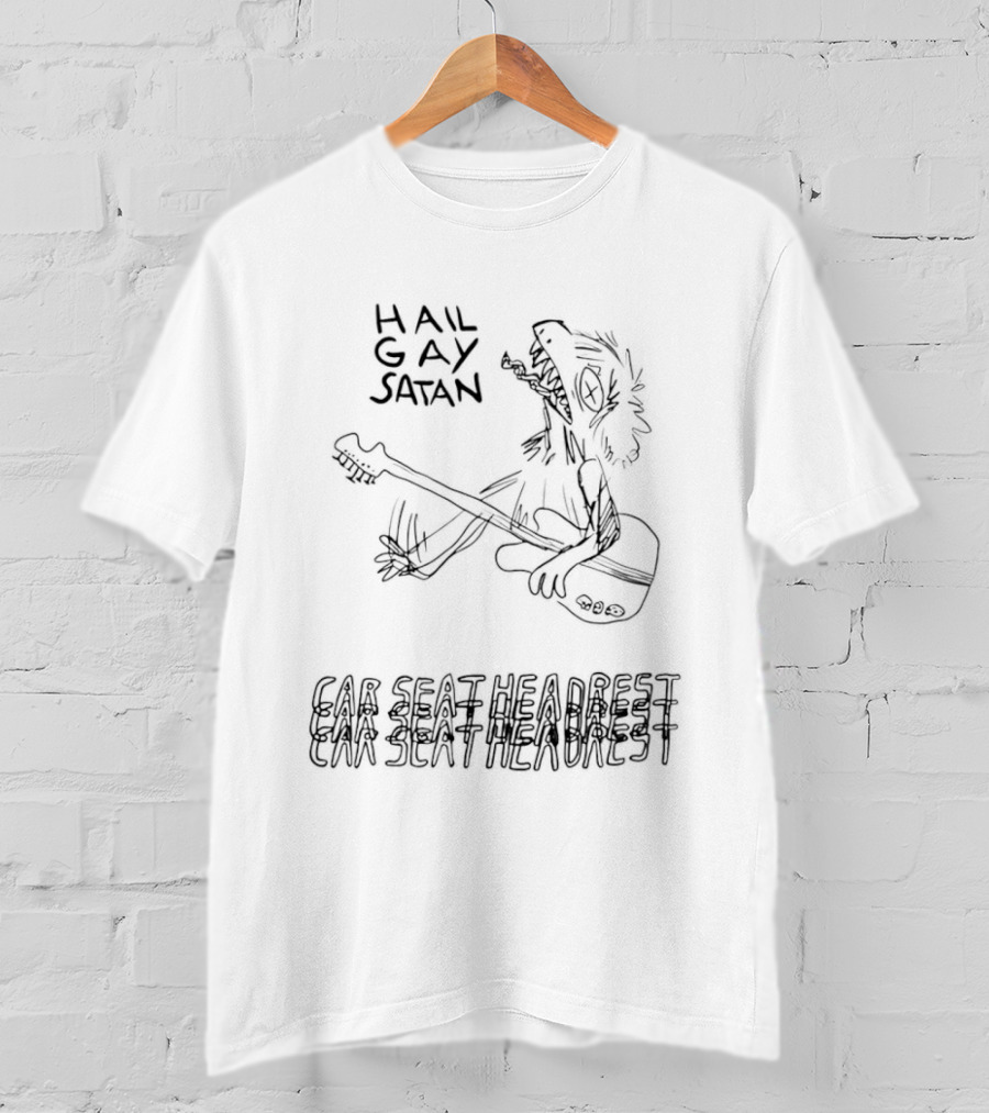 Hail Gay Satan Car Seat Headrest Music Art Sketch T-Shirt