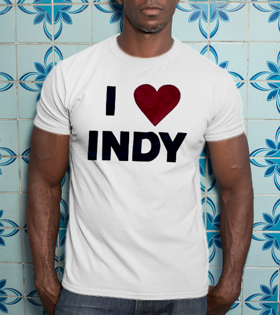 I Love Indy Heart Shape Indianapolis Sentiment T-Shirt