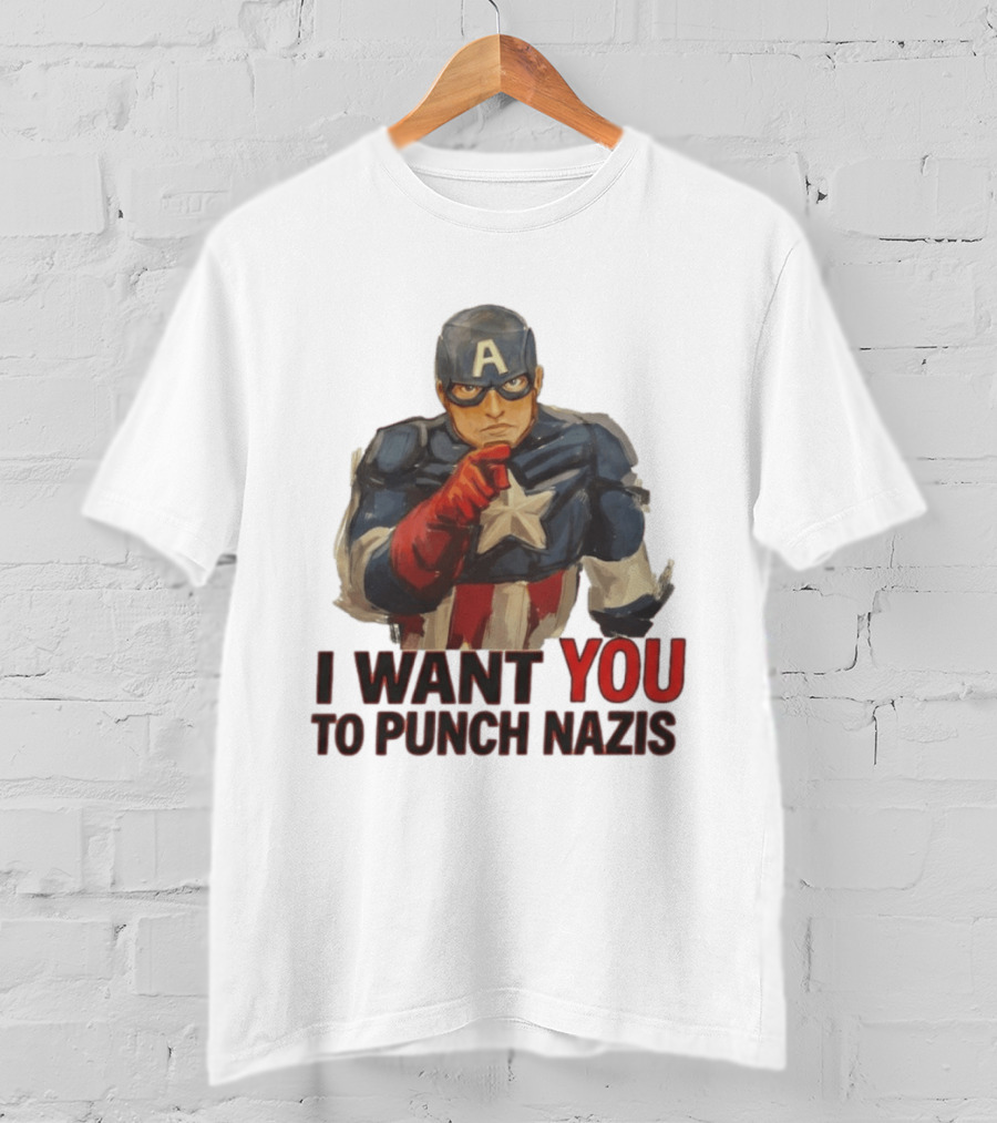 I Want You To Punch Nazis Captain America T-Shirt