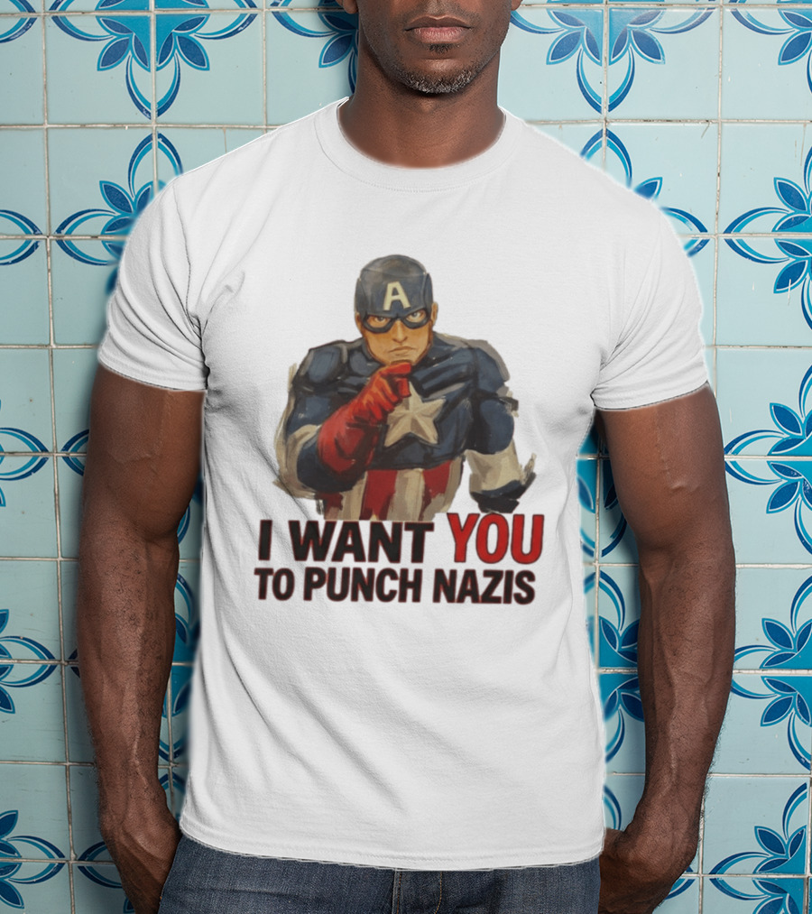 I Want You To Punch Nazis Captain America T-Shirt