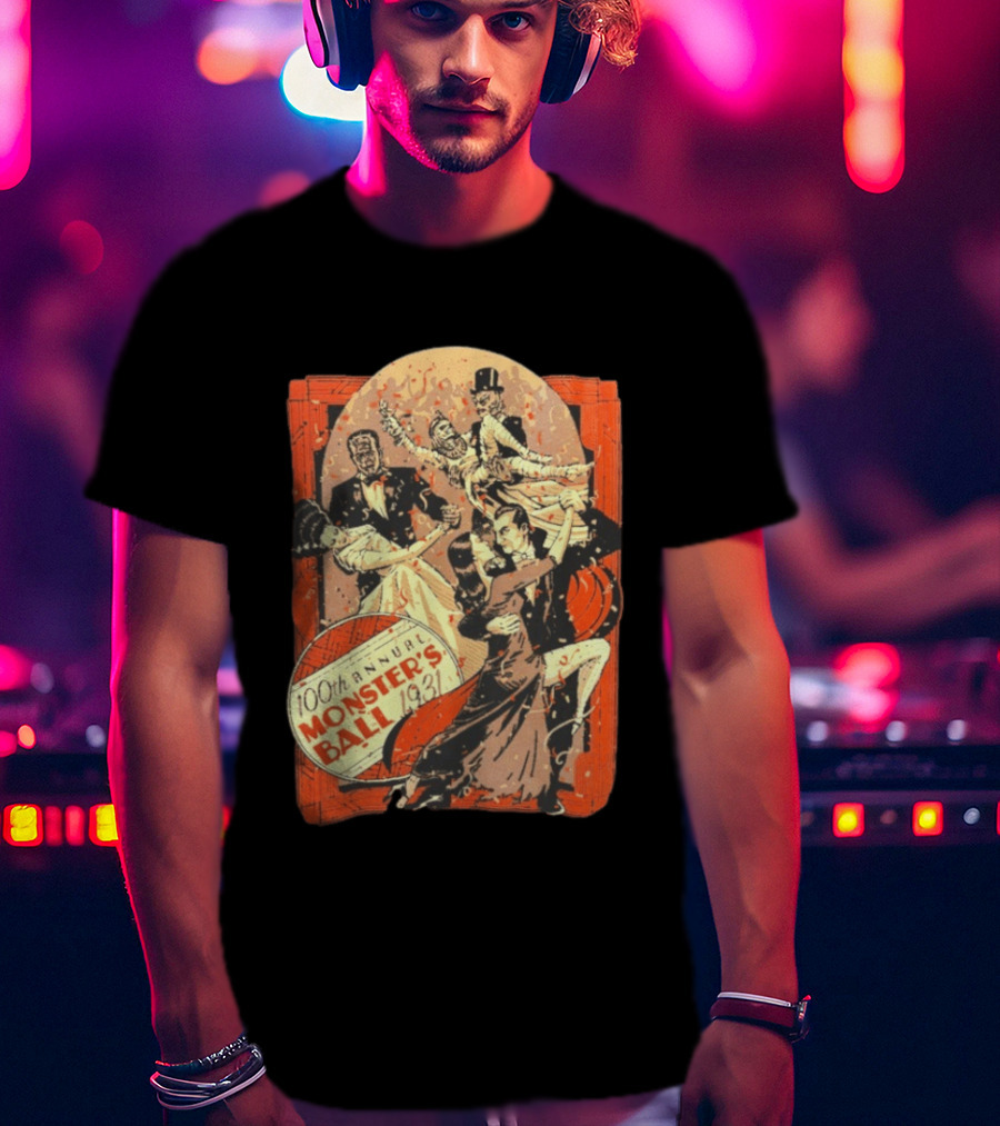 100th Annual Monster's Ball 1931 Vintage Dance Event Gothic Horror T-Shirt