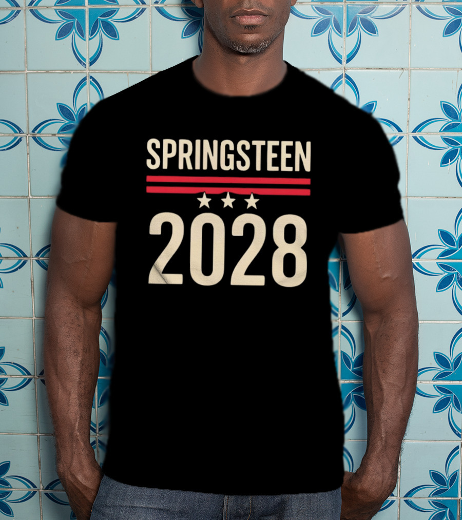 Springsteen 2028 USA Three Stars Red Stripes T-Shirt