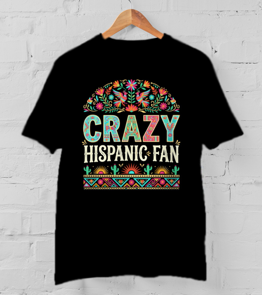 Crazy Hispanic Fan Spurs San Antonio Basketball Game Day 2026 Vibrant Celebration T-Shirt