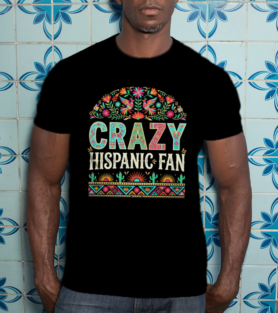 Crazy Hispanic Fan Spurs San Antonio Basketball Game Day 2026 Vibrant Celebration T-Shirt