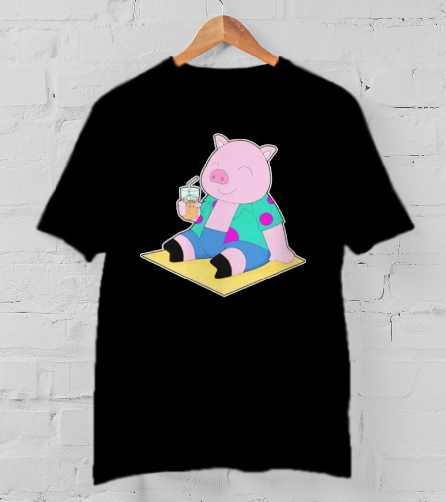 Pig Beach Beverage Summer Relaxation Fun T-Shirt