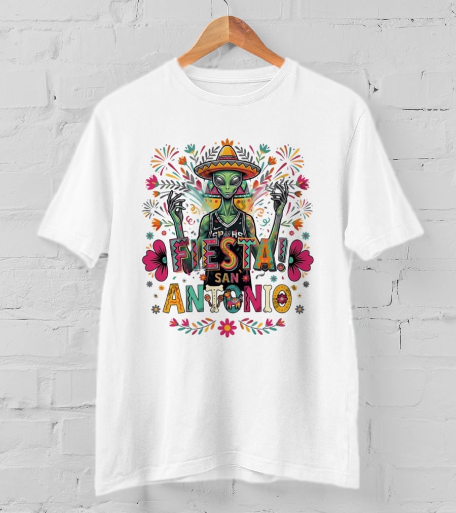 Fiesta San Antonio Alien Victor Wembanyama Mexico Spurs Basketball Floral T-Shirt