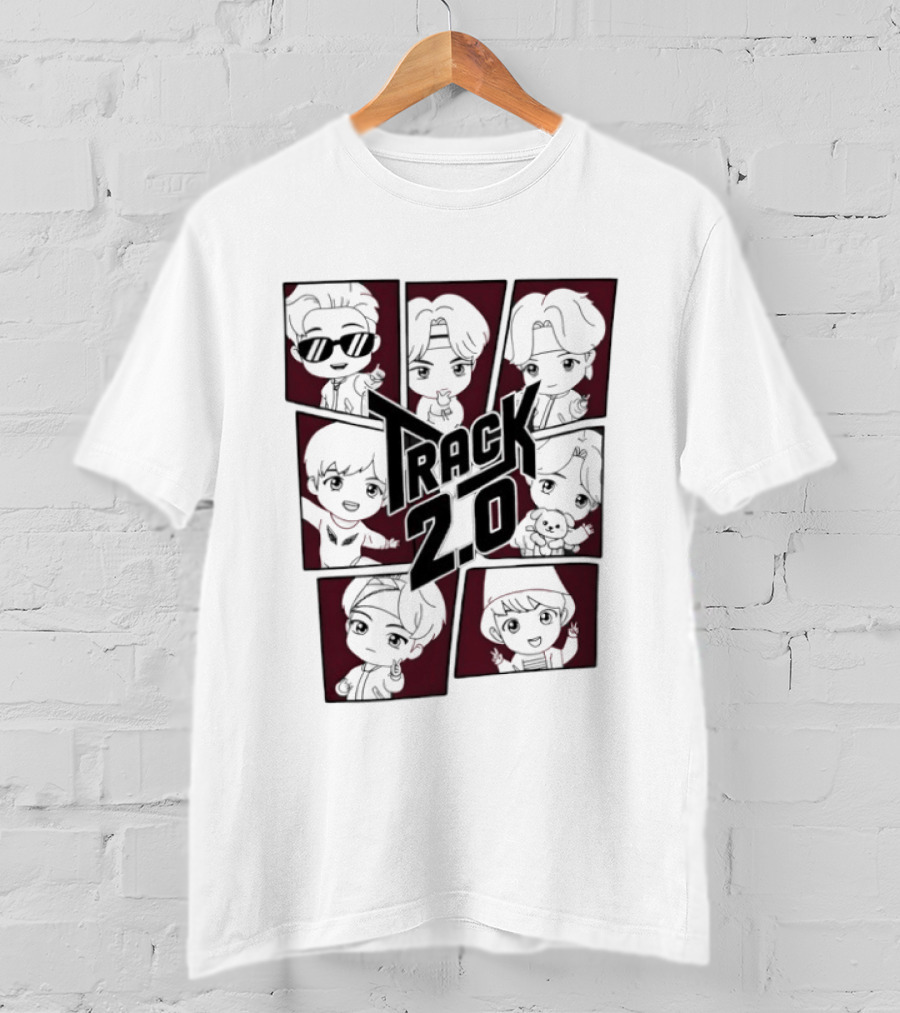 BTS Track 2.0 Chibi Kpop Cartoon T-Shirt