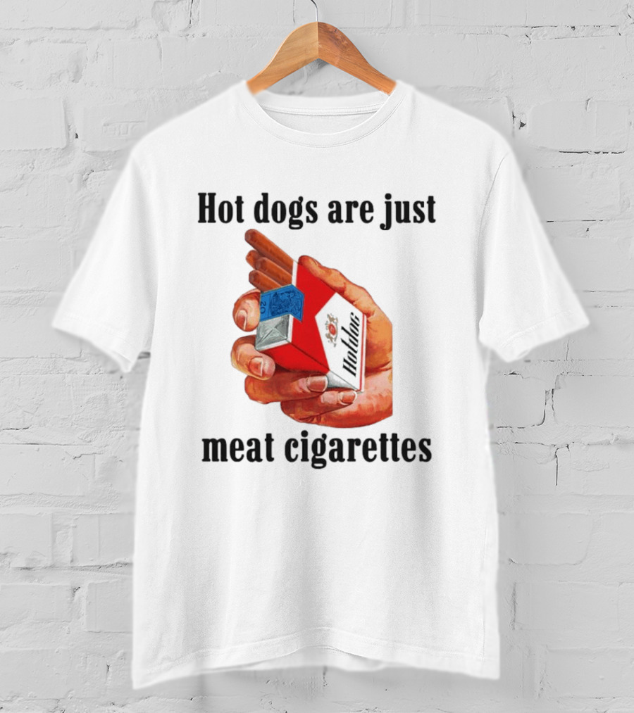 Hot Dogs Are Just Meat Cigarettes Parody Pack T-Shirt