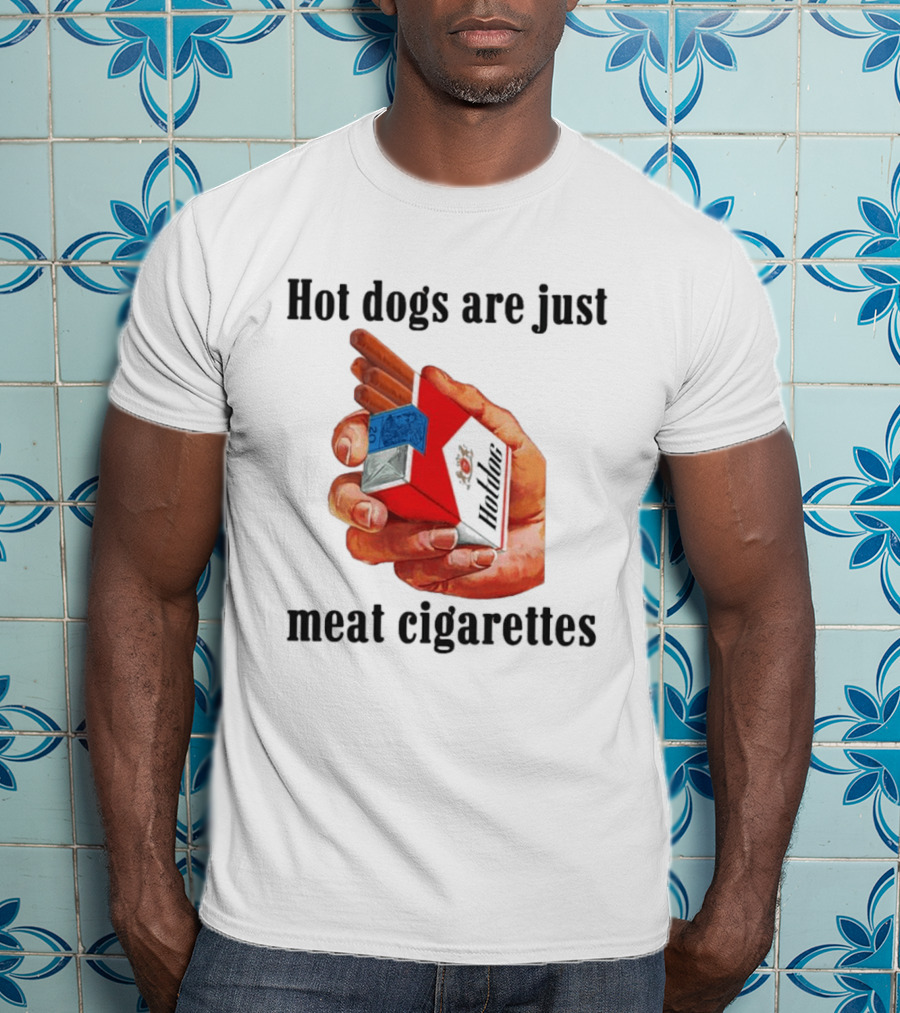 Hot Dogs Are Just Meat Cigarettes Parody Pack T-Shirt