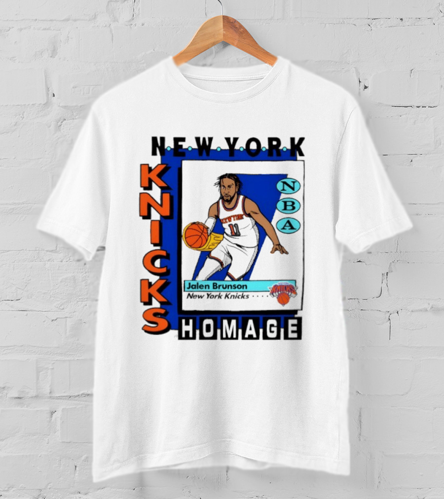 Jalen Brunson New York Knicks NBA Homage Topps Trading Card T-Shirt