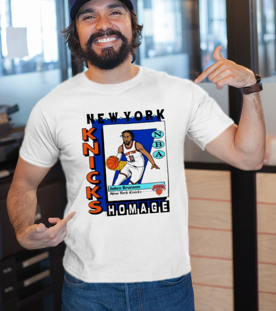 Jalen Brunson New York Knicks NBA Homage Topps Trading Card T-Shirt