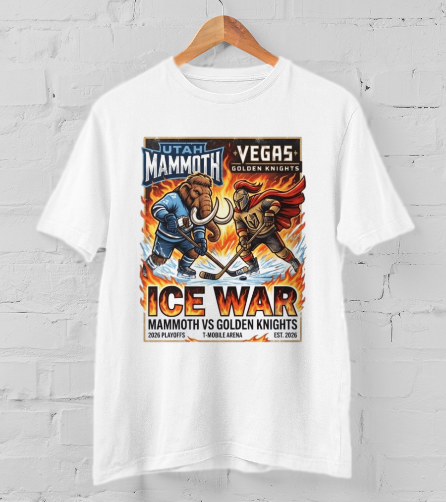 Utah Mammoth Vegas Golden Knights Ice War 2026 Playoffs Mobile Arena T-Shirt