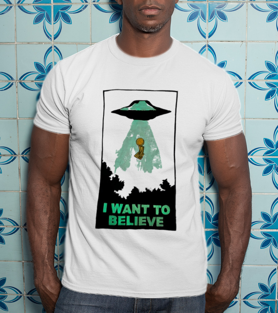 The X Files UFO I Want To Believe NBA Championship Trophy T-Shirt