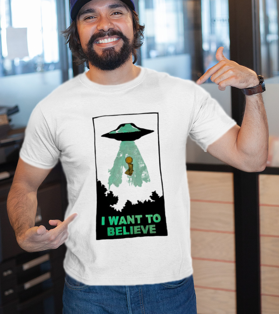 The X Files UFO I Want To Believe NBA Championship Trophy T-Shirt