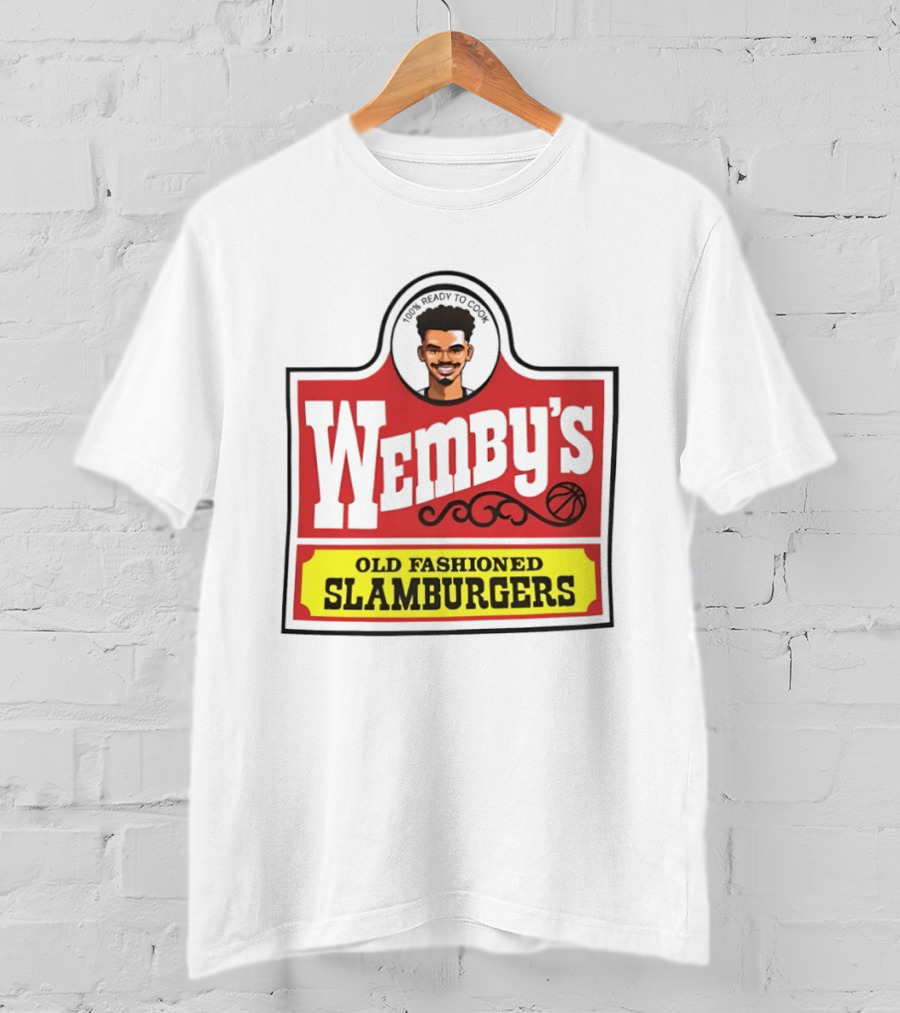 Wemby's Old Fashioned Slamburgers Spurs Basketball Cook T-Shirt
