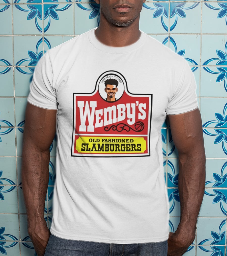 Wemby's Old Fashioned Slamburgers Spurs Basketball Cook T-Shirt
