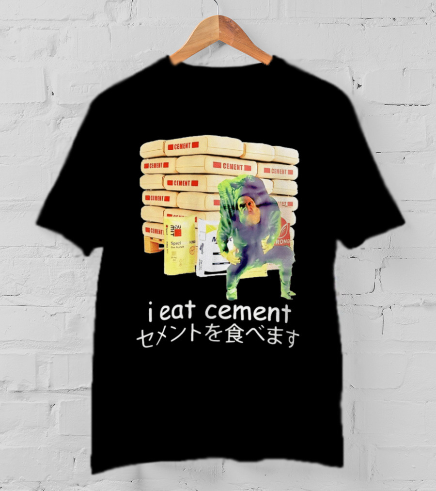 I Eat Cement Cement Bags Stack Monster T-Shirt