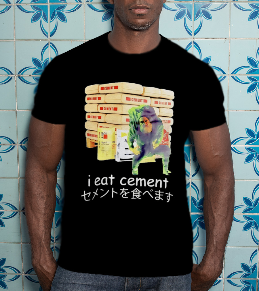 I Eat Cement Cement Bags Stack Monster T-Shirt