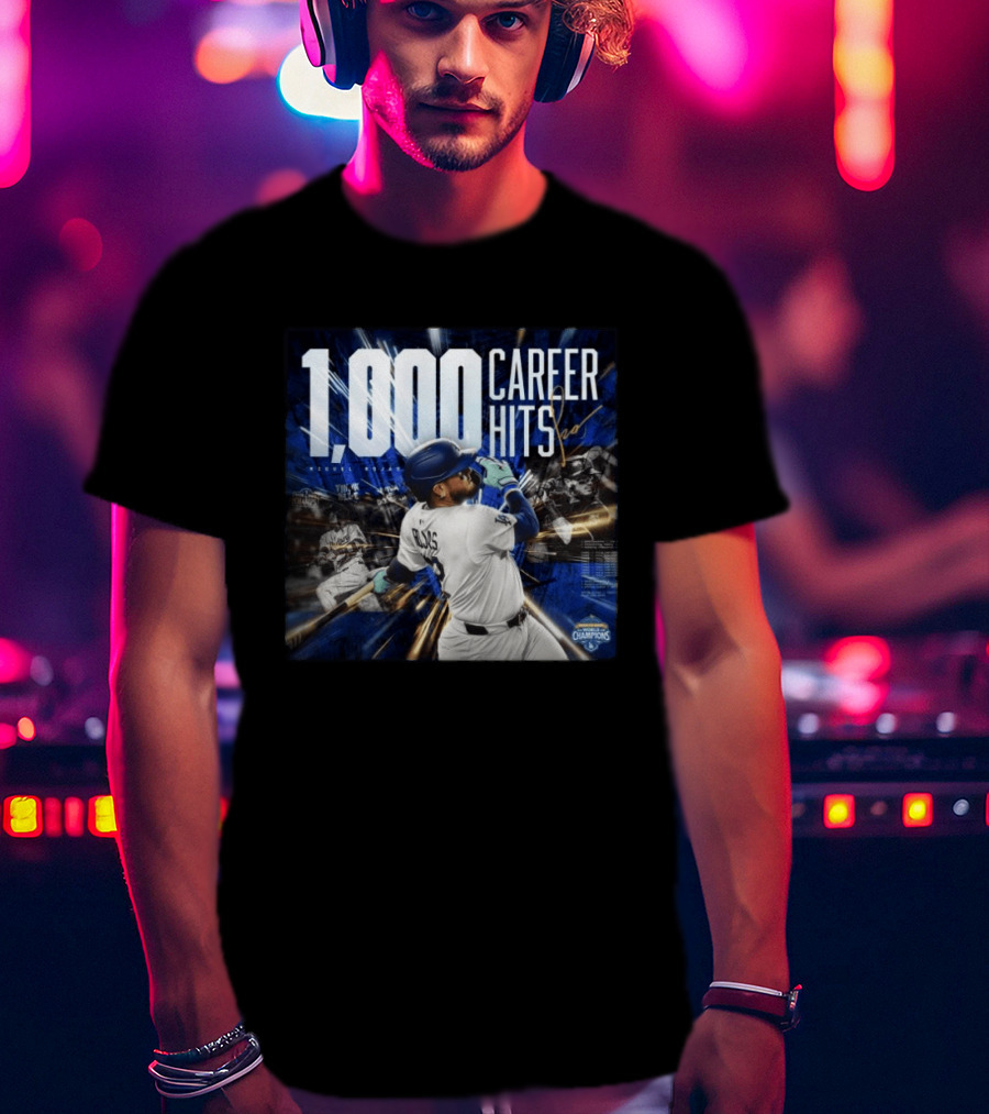 1000 Career Hits Dodgers MLB Champions Celebrating Milestone T-Shirt